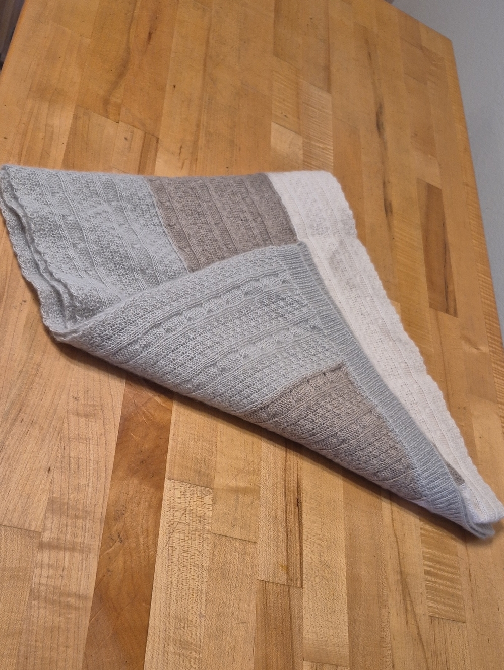 Gray Toupe Cream Super Soft Classic Twisted Cable Knit Scarf